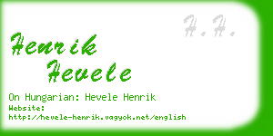 henrik hevele business card